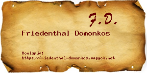 Friedenthal Domonkos névjegykártya